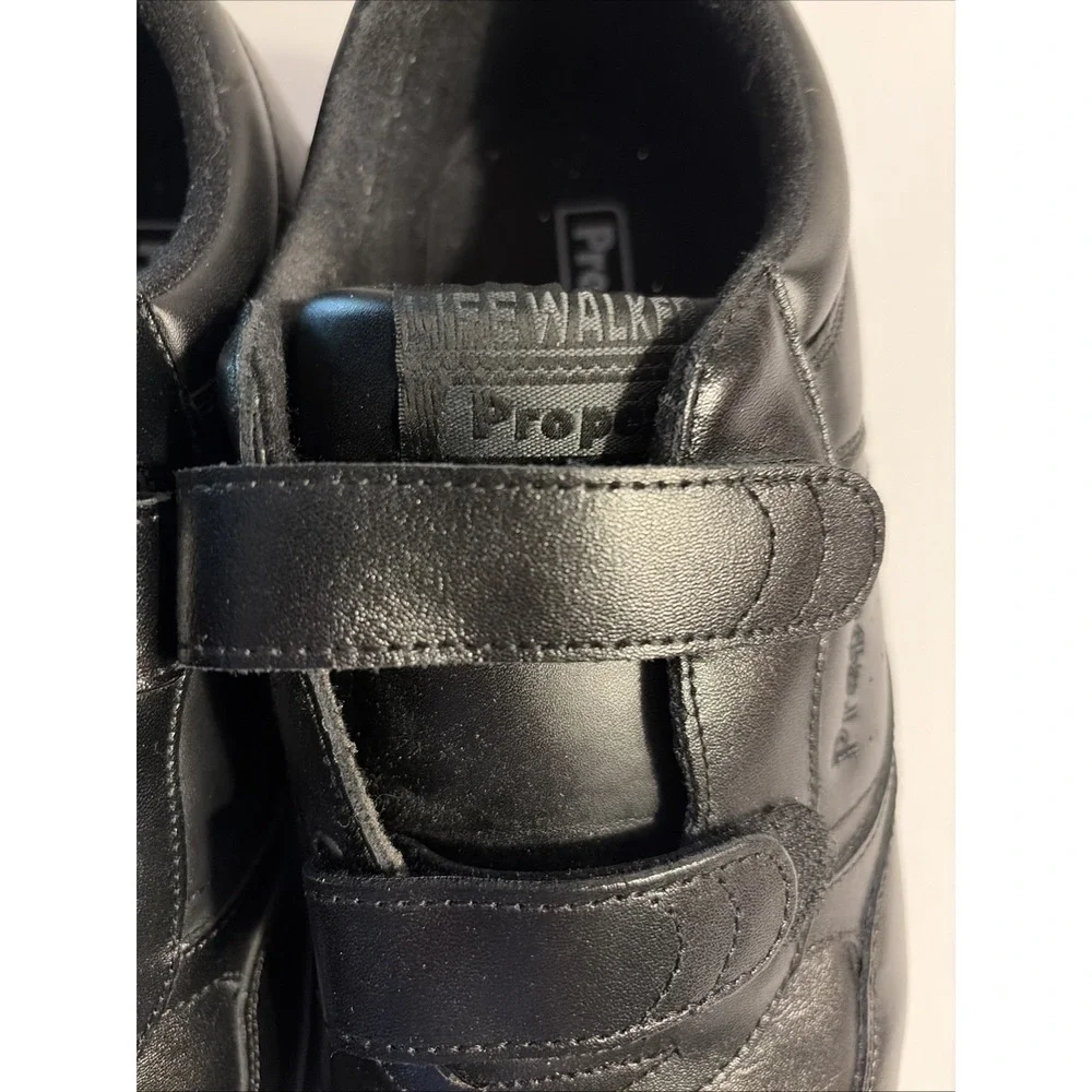 Men's Shoes Propet Life Walker Men's Leather Strap Walking Shoe Black 13 Wide